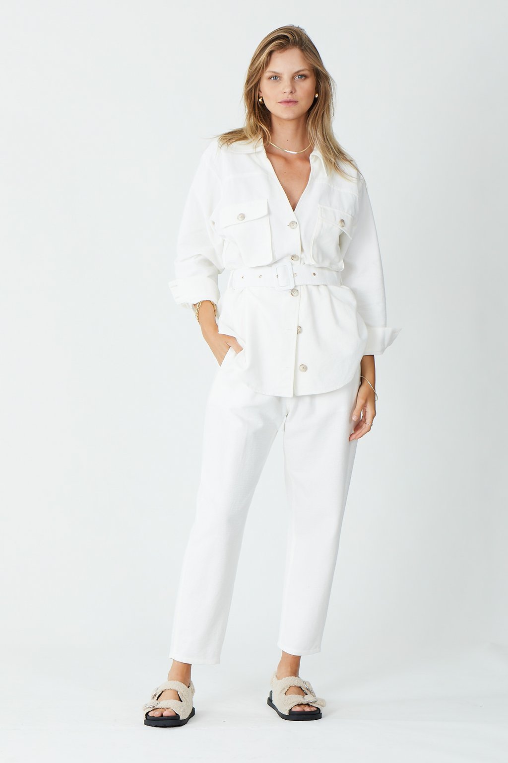 SUBOO - Camryn Oversized Shirt Jacket (Ivory)