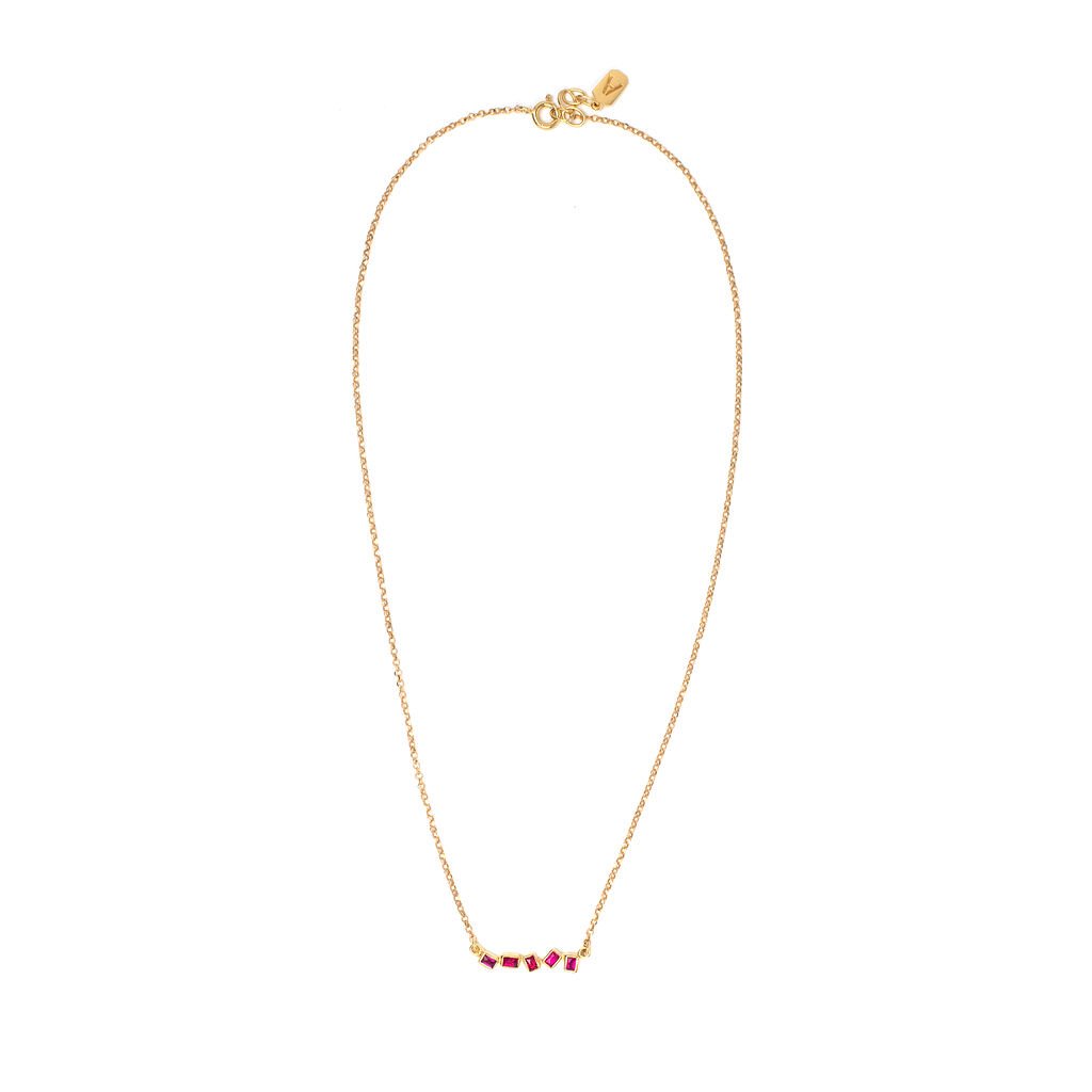 ANNA DESIGN JEWELLERY - ZIGZAG RUBY NECKLACE