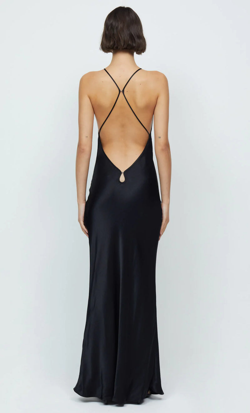 All You Need is Love Black Halter Backless Maxi Dress