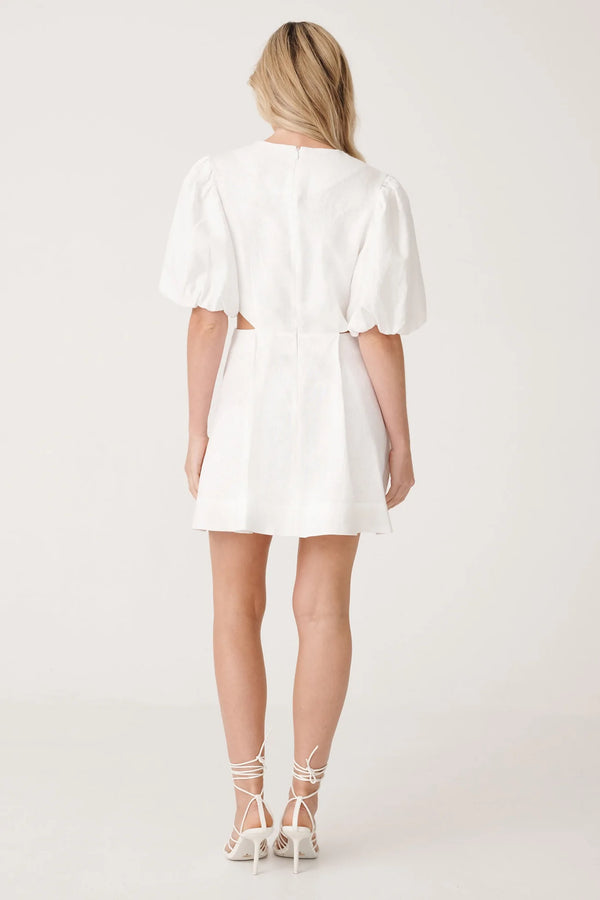Elysian Collective Raef The Label Aura Mini Dress in Ivory