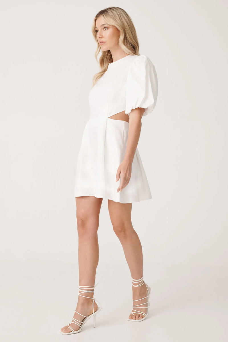 Elysian Collective Raef The Label Aura Mini Dress in Ivory