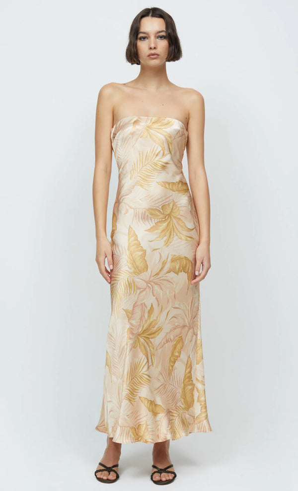 Elysian Collective Dusty Palms Strapless Maxi
