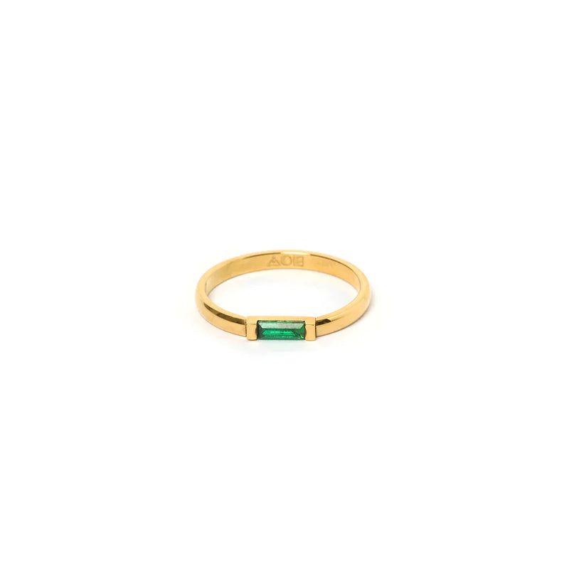 Elysian Collective Maya stack Ring emerald