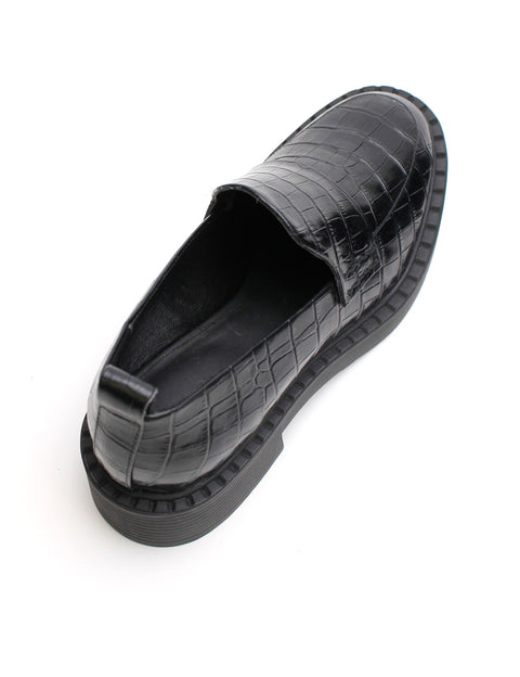 Elysian Collective La Tribe Fleur Loafer Black Croc