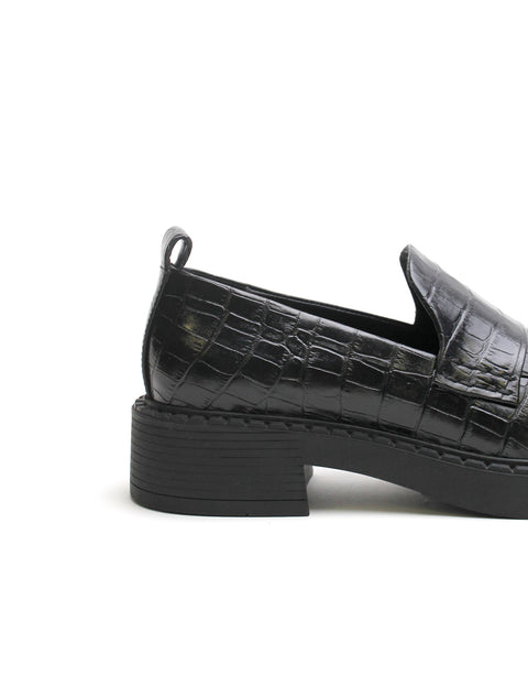 Elysian Collective La Tribe Fleur Loafer Black Croc