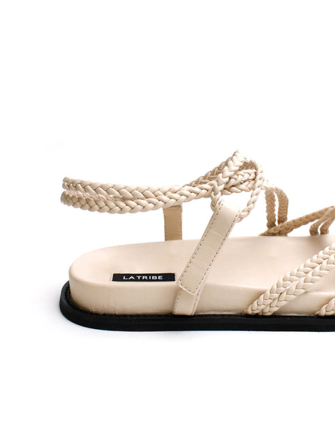 Elysian Collective La Tribe Plaited Sandal Cream