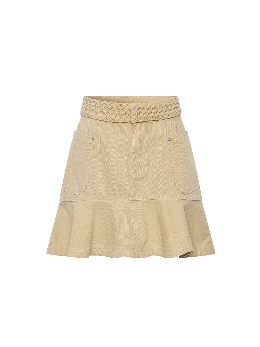 Elysian Collective Theo Frill Mini Skirt Bone