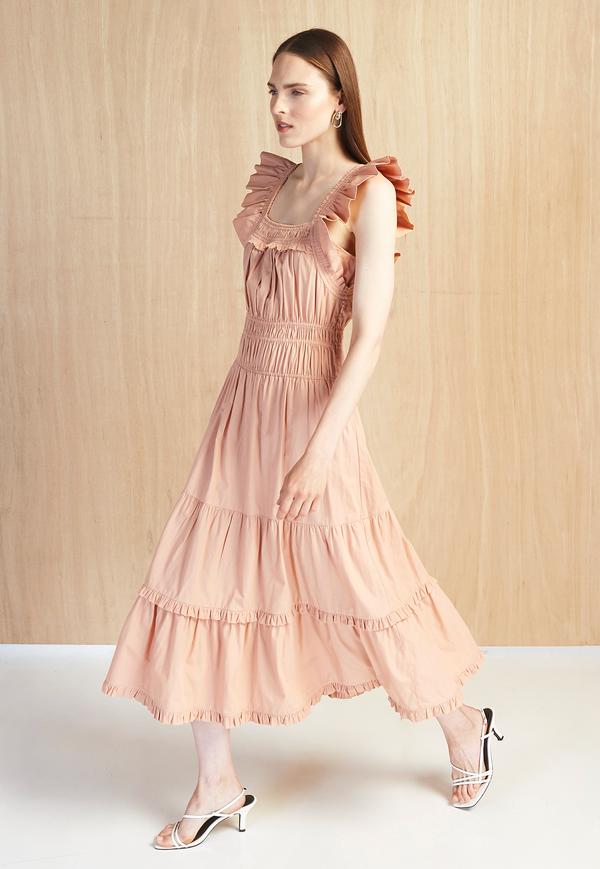 Elysian Collective Magali Pascal Jeanette Dress Peach 