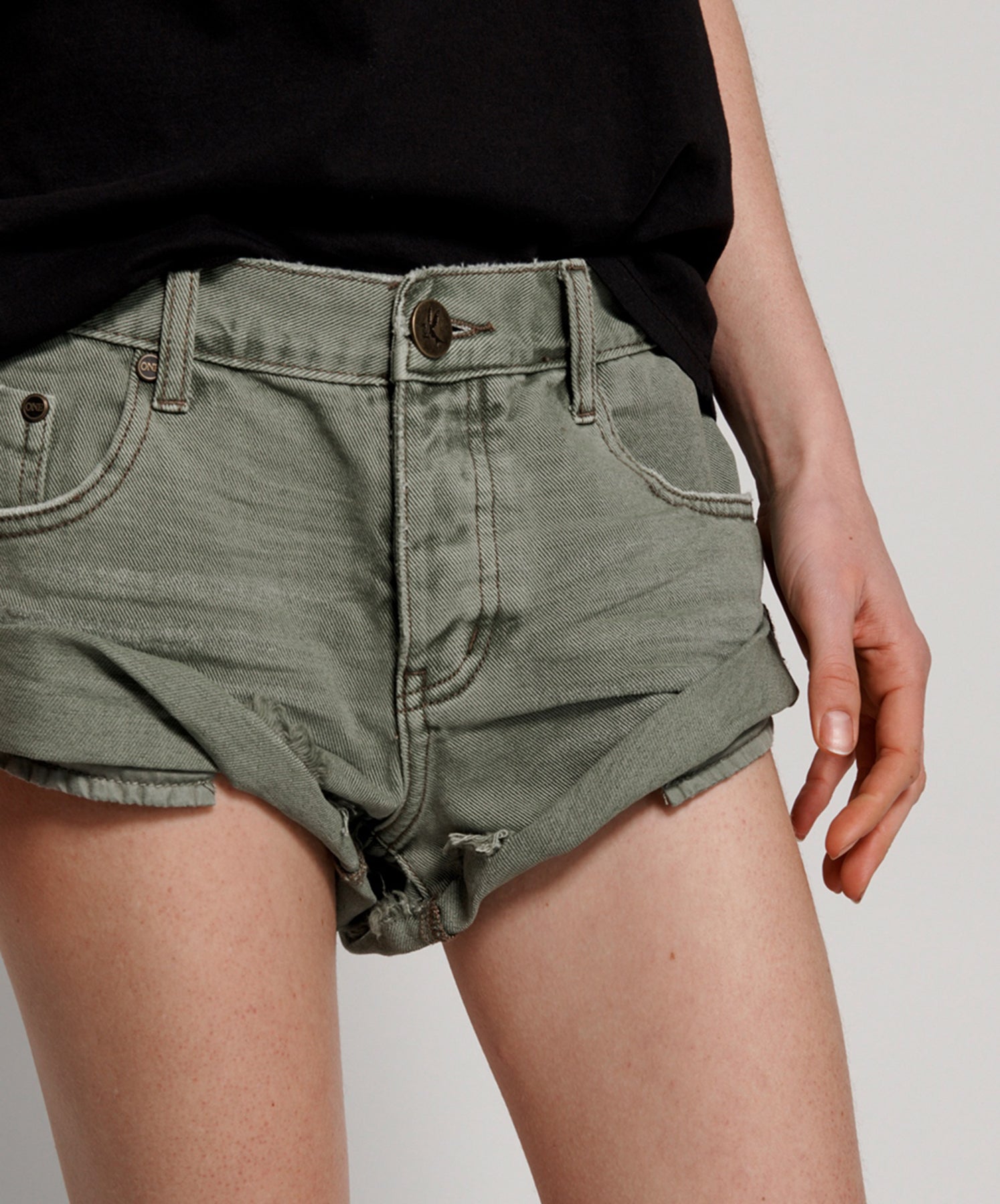 One Teaspoon - Super Khaki Bandits Denim Short