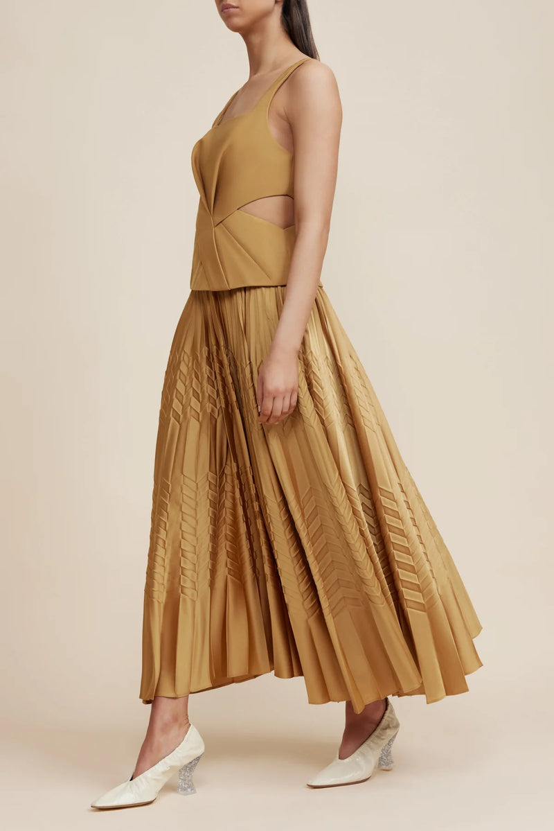 Elysian Collective Acler Chester Dress Caramel