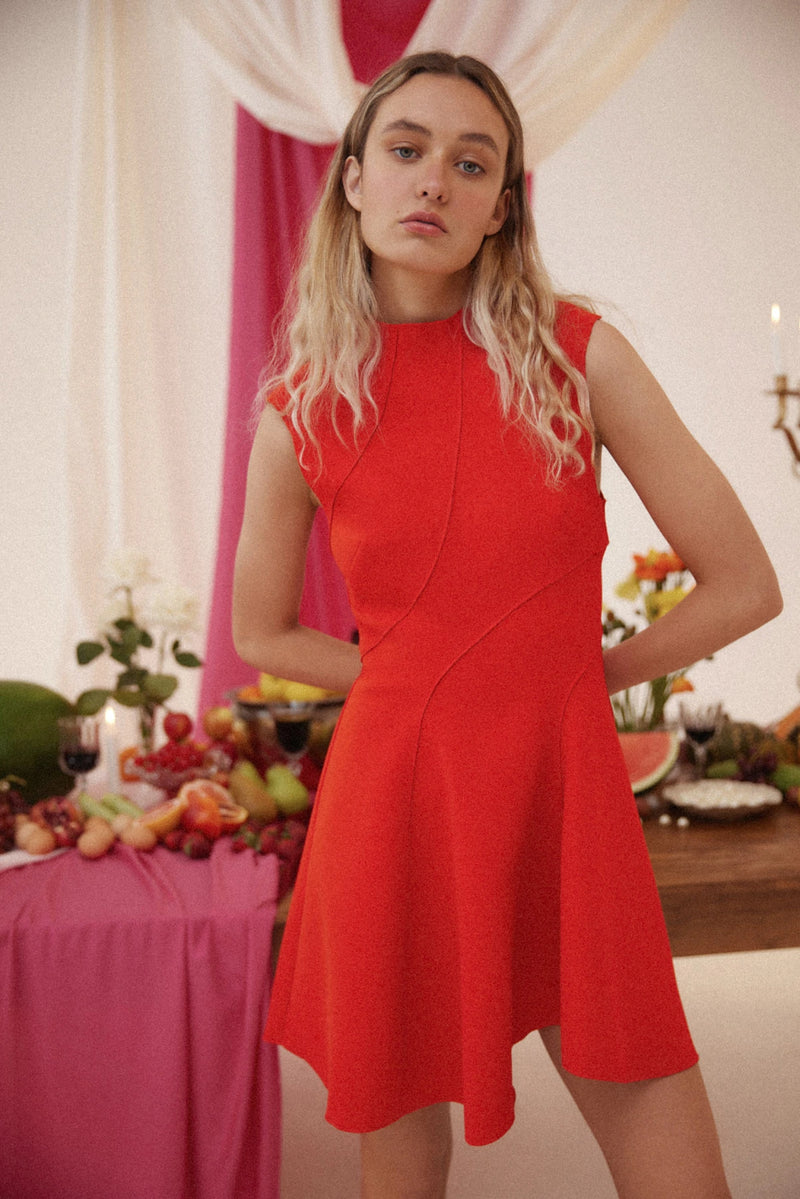 Elysian Collective Acler Sinclair Dress Poppy Red