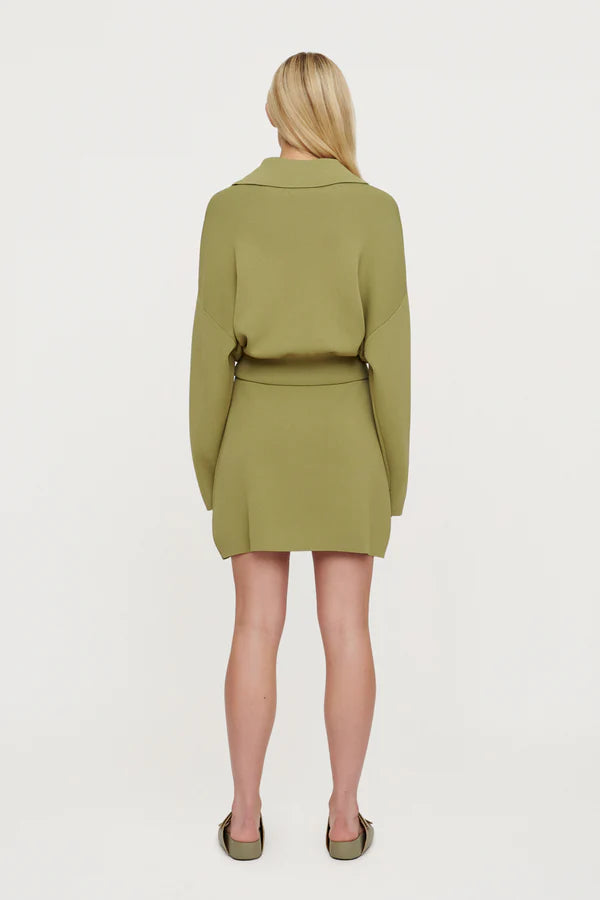 Elysian Collective Clea Albert Crepe Knit Skirt Apple