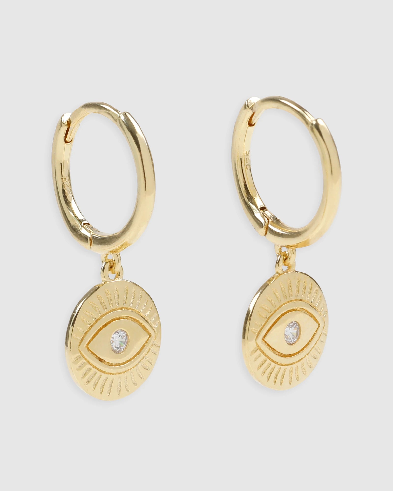 Elysian Collective Arms of Eve Protective Eye Gold Hoop Huggies