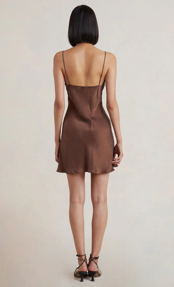 Elysian Collective Bec + Bridge Amber V Mini Dress Chocolate