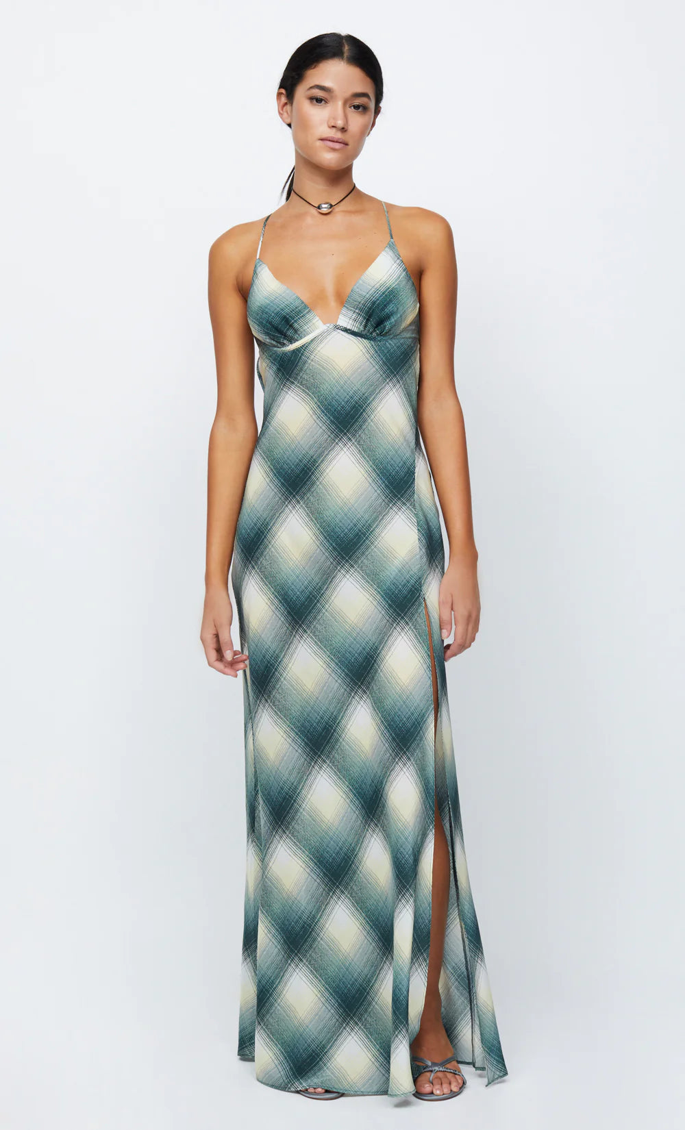 Elysian Collective Bec and Bridge Edie Split Maxi Dress Teal