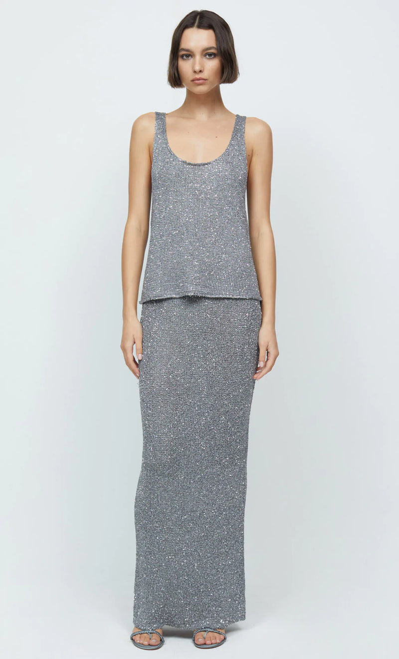 Elysian Collective Bec and Bridge Sadie Sequin Knit Tank Charcoal