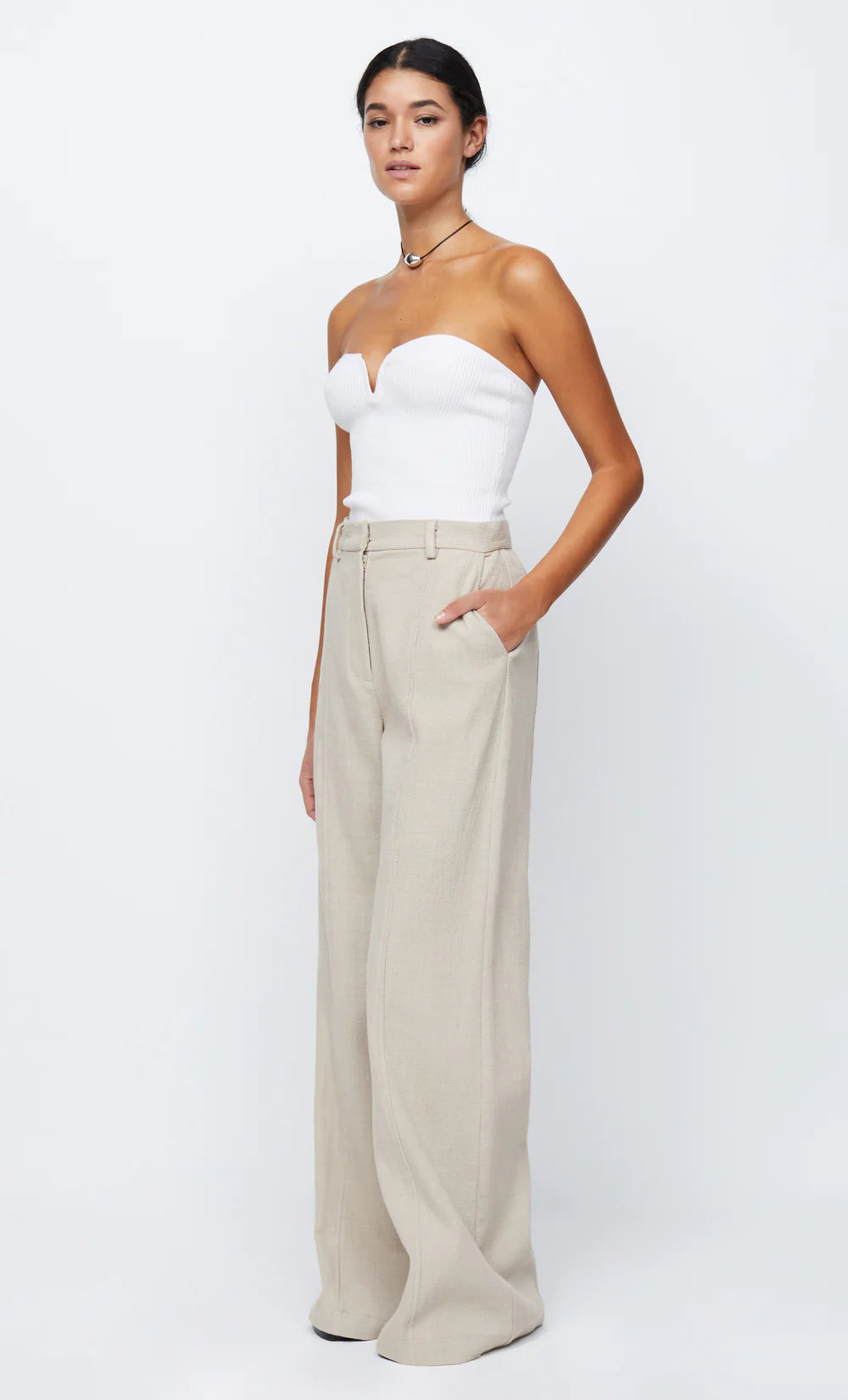 Elysian Collective Bec and Bridge Vesna Strapless Knit Top Ivory