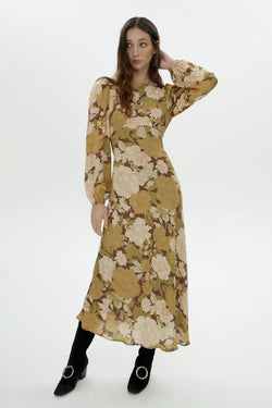 Elysian Collective Bethenny Dress Toffee Bloom