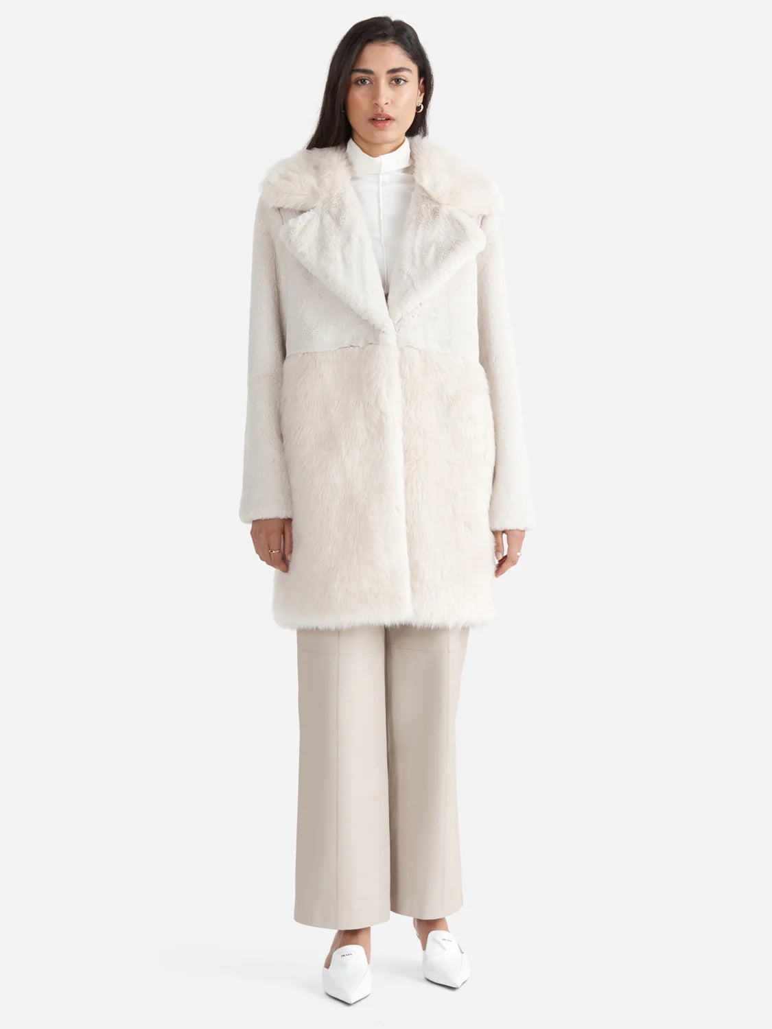 Elysian Collective Bobby Faux Fur Jacket Bone