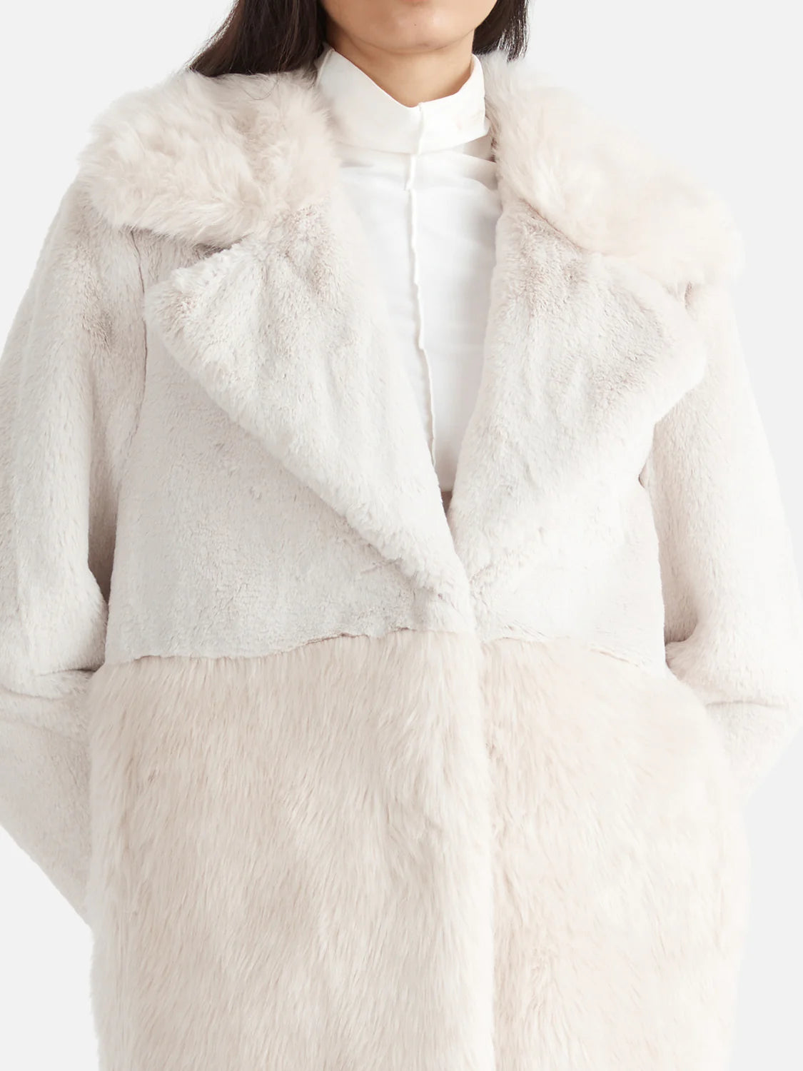 Elysian Collective Bobby Faux Fur Jacket Bone