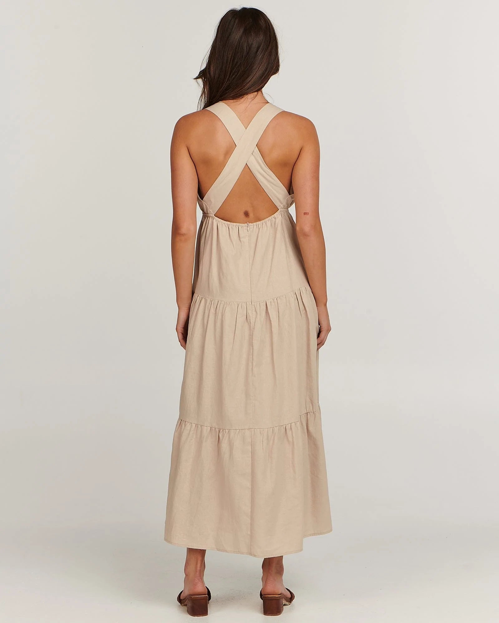 Elysian Collective Charlie Holiday Lilian Midi Dress Oat