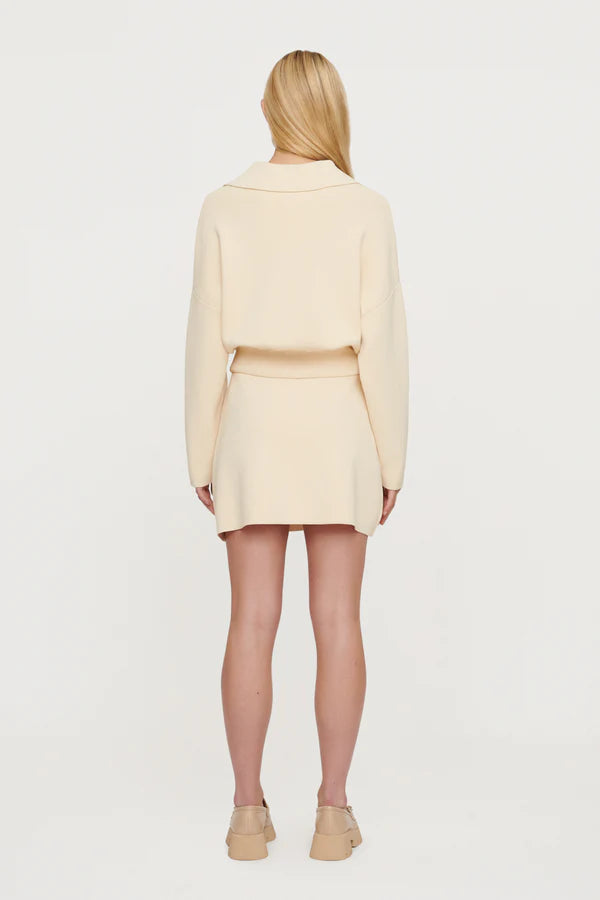 Elysian Collective Clea Carlos Crepe Knit Bomber Butter