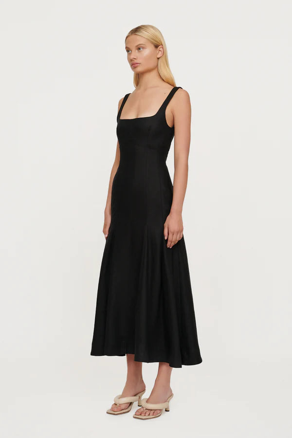 Elysian Collective Clea Charlee Pleat Dress Black
