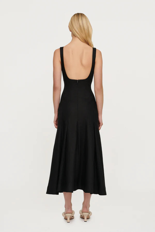 Elysian Collective Clea Charlee Pleat Dress Black