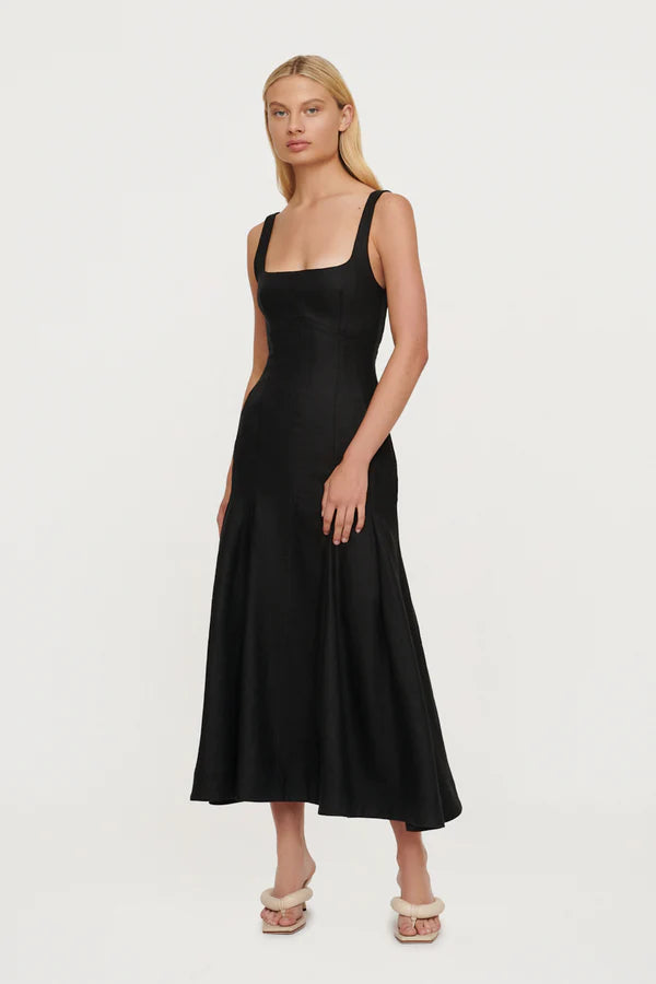 Elysian Collective Clea Charlee Pleat Dress Black