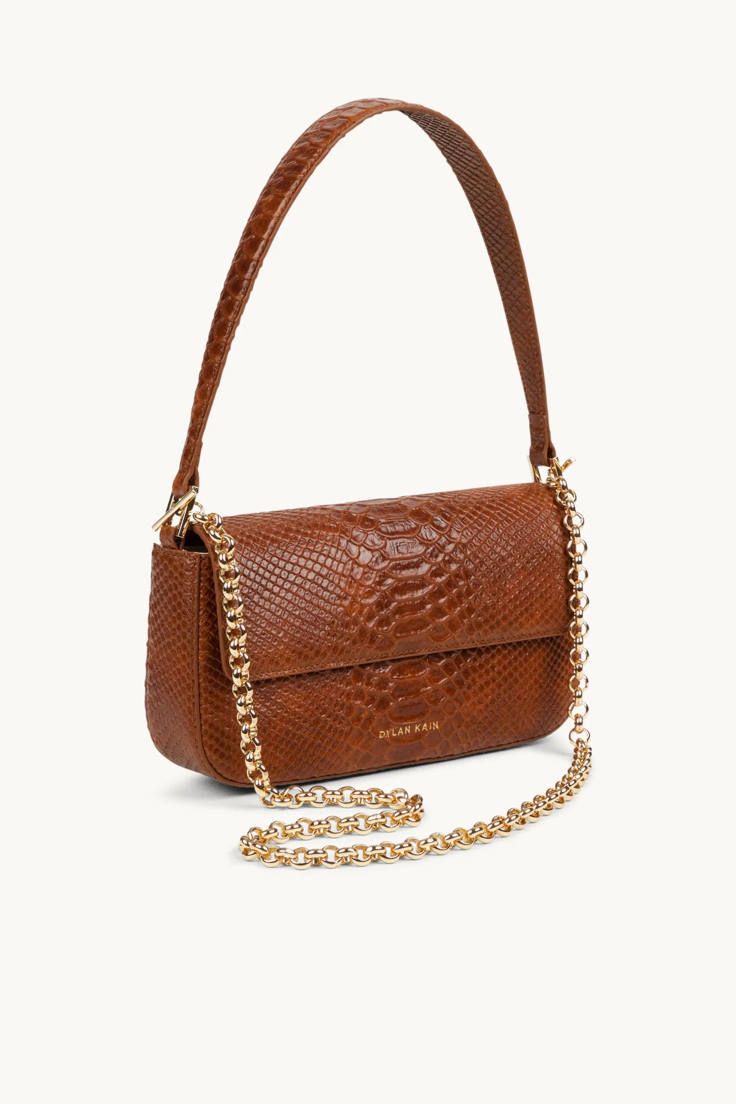 Elysian Collective Dylan Kain Baguette Bag Caramel Python