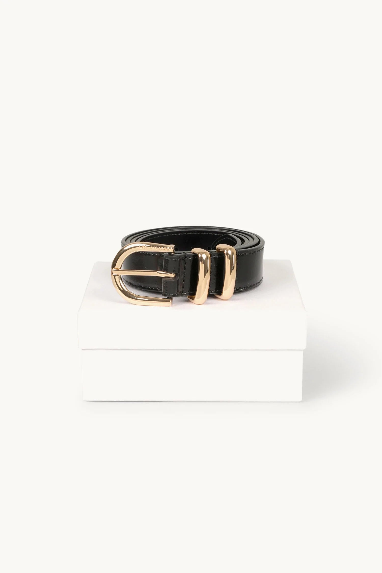 Elysian Collective Dylan Kain The Tia Patent Belt Light Gold