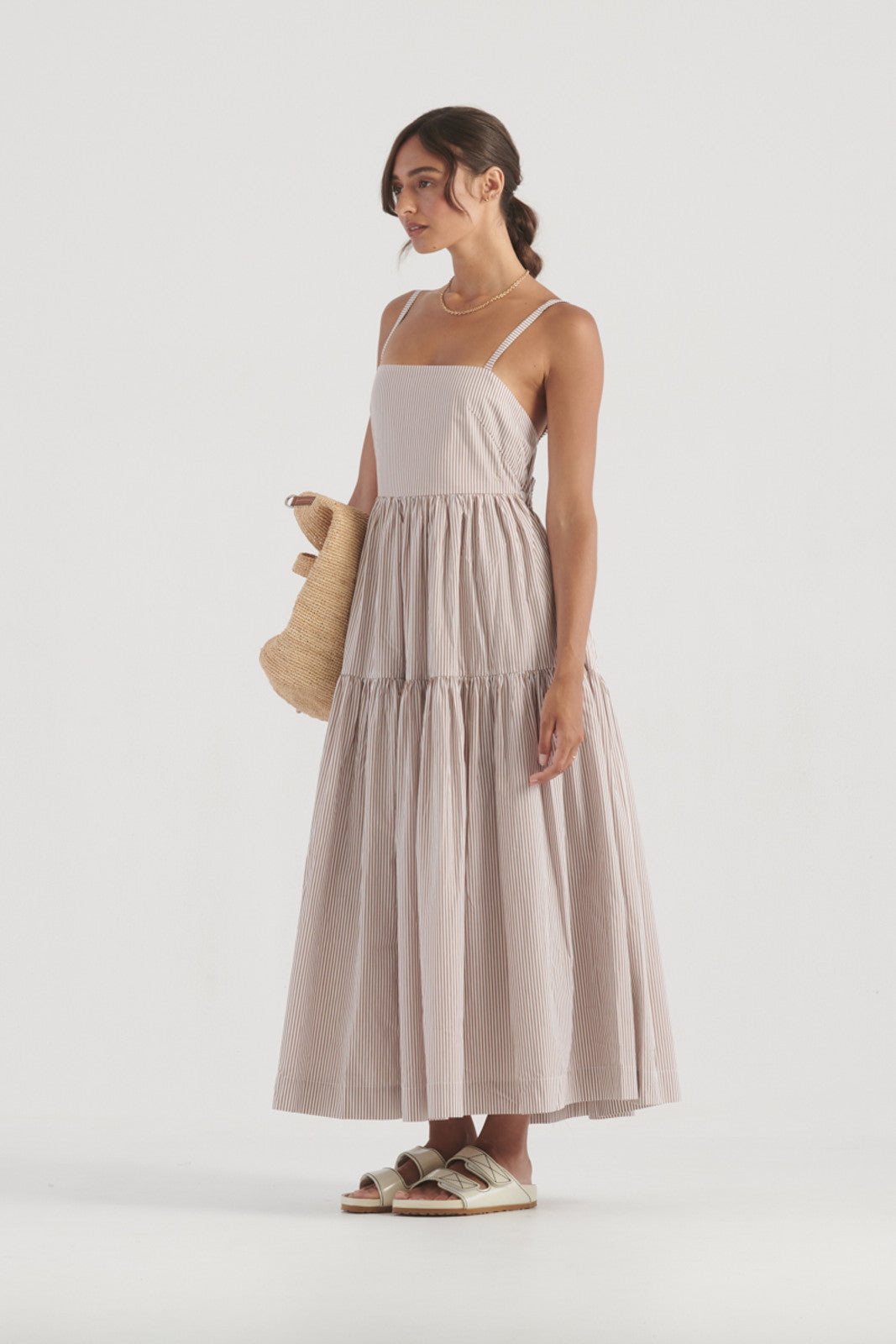 Elysian Collective Elka Collective Clare Dress Tan Stripe