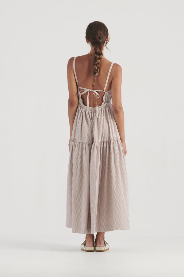 Elysian Collective Elka Collective Clare Dress Tan Stripe