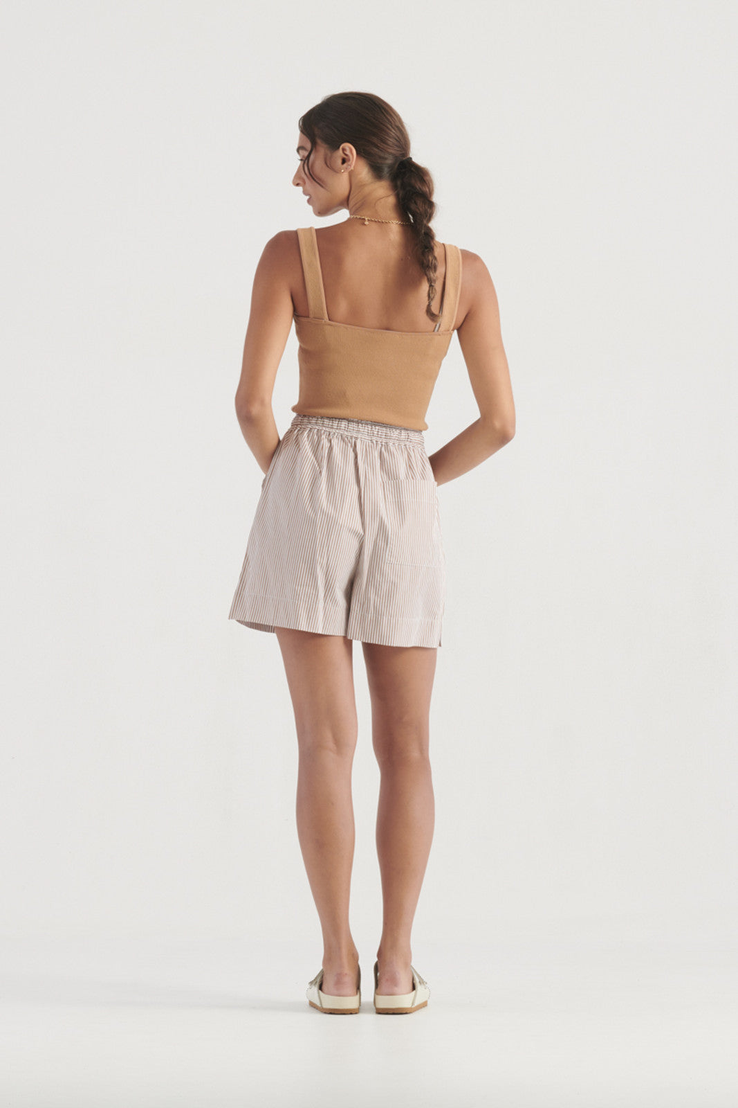 Elysian Collective Elka Collective Clare Short Tan Stripe