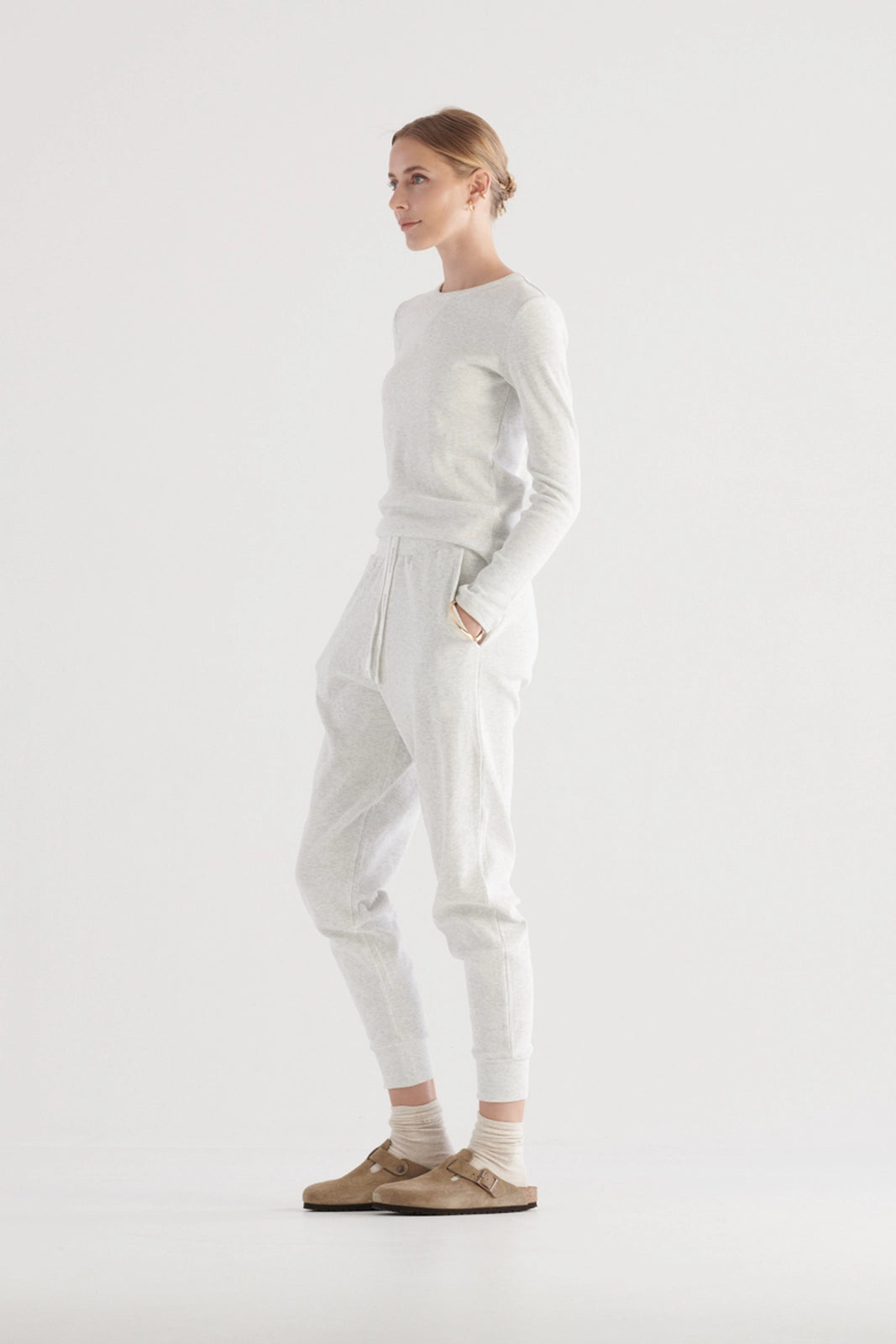 Elysian Collective Elka Collective Winter PJ Set White Marle