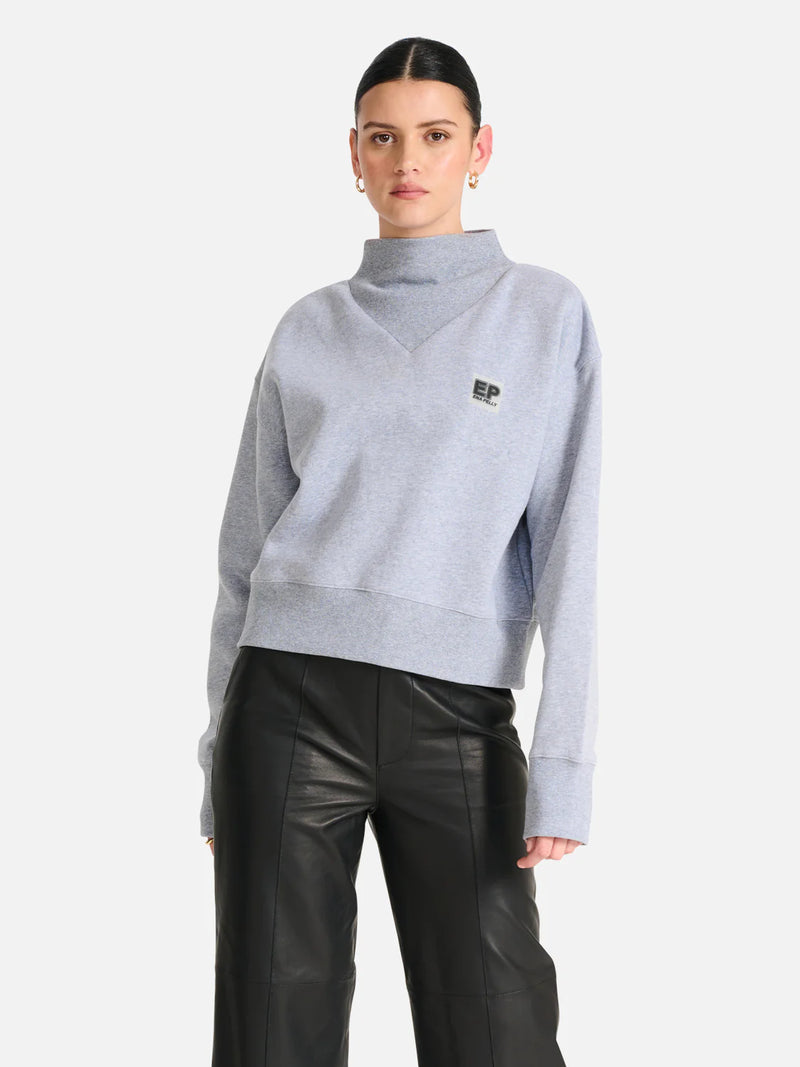 Elysian Collective Ena Pelly Bailey High Neck Sweater Grey Marle