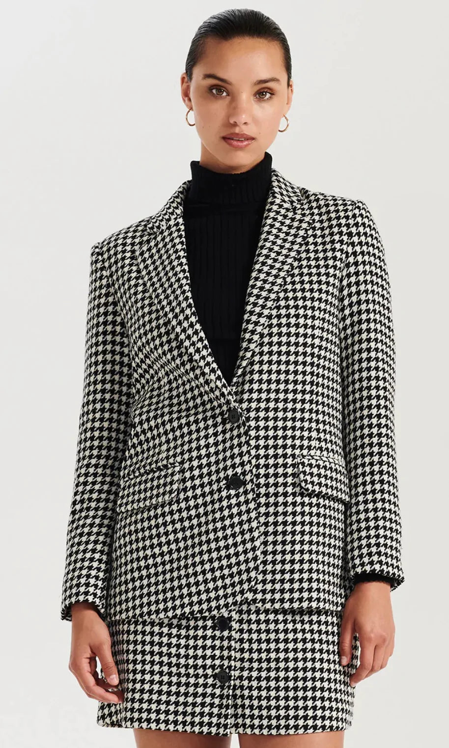 Elysian Collective Ena Pelly Bella Woven Blazer Houndstooth