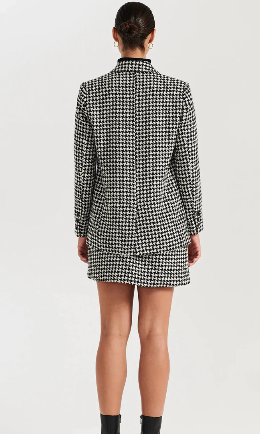 Elysian Collective Ena Pelly Bella Woven Blazer Houndstooth