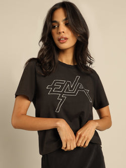 Elysian Collective Ena Pelly Block Logo Tee Washed Black