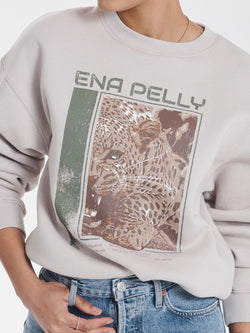 Elysian Collective Ena Pelly Cheetah Sweater Alabaster