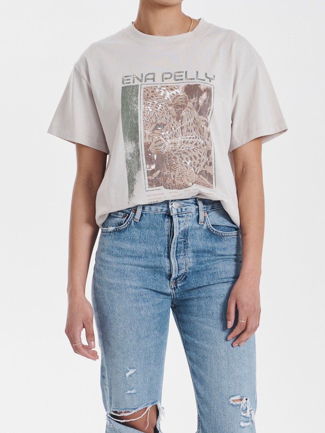 Elysian Collective Ena Pelly Cheetah Tee Alabaster