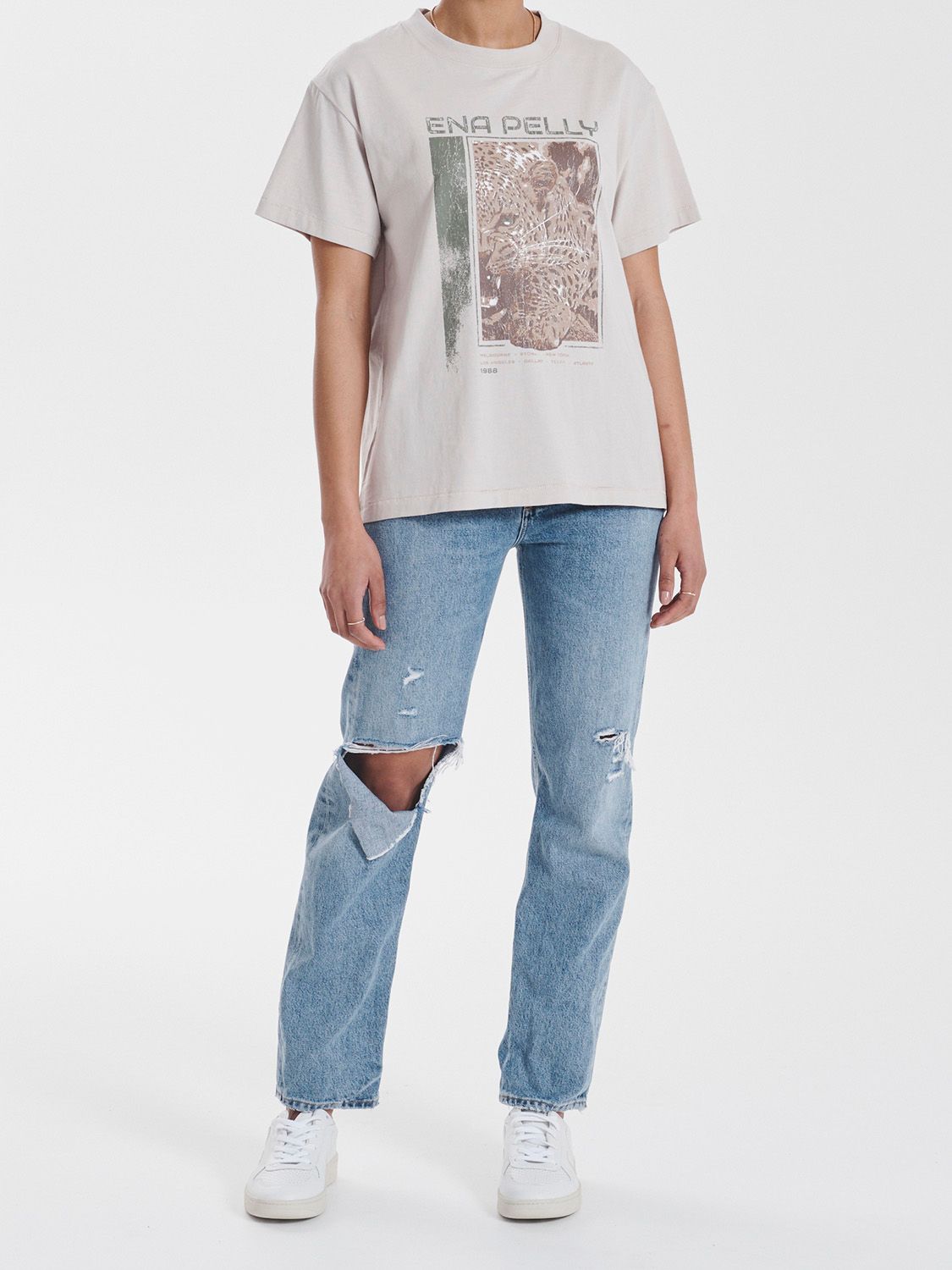 Elysian Collective Ena Pelly Cheetah Tee Alabaster