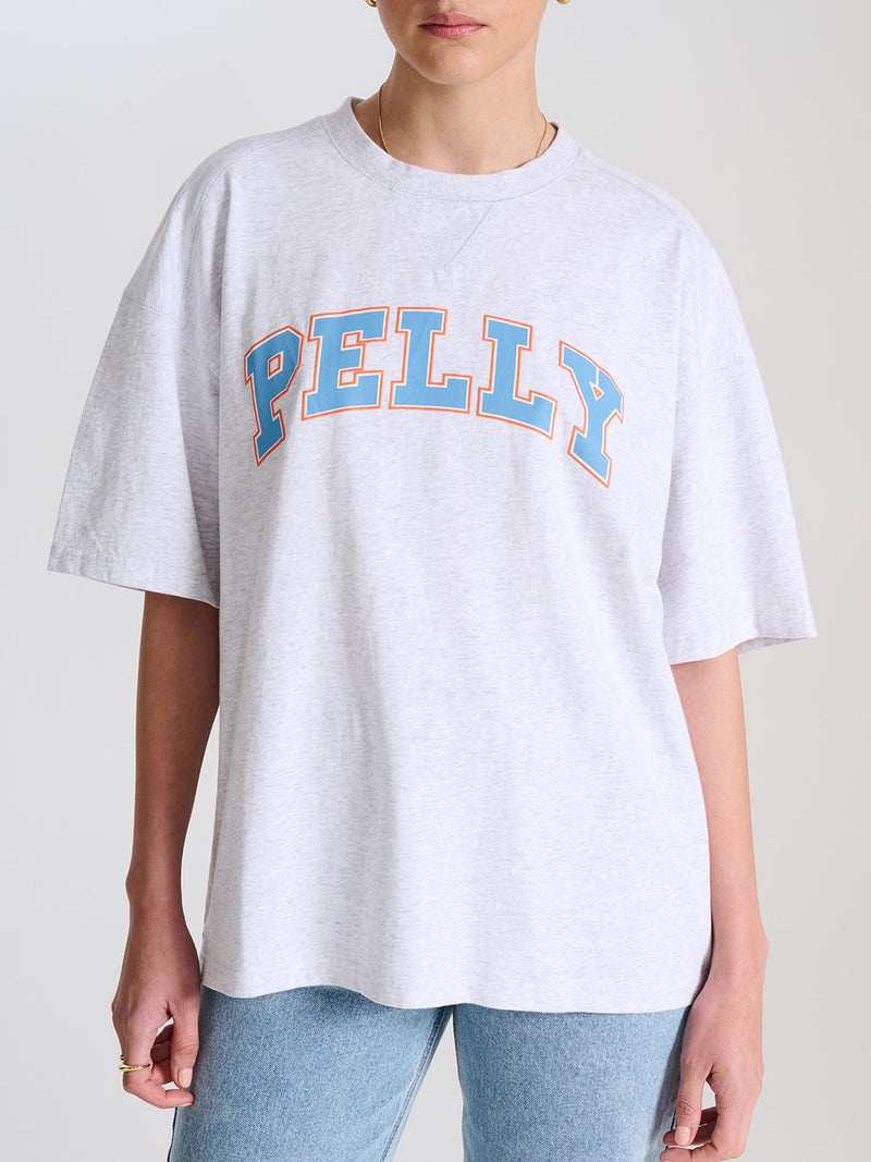 Elysian Collective Ena Pelly Collegiate Pelly Tee White Marle