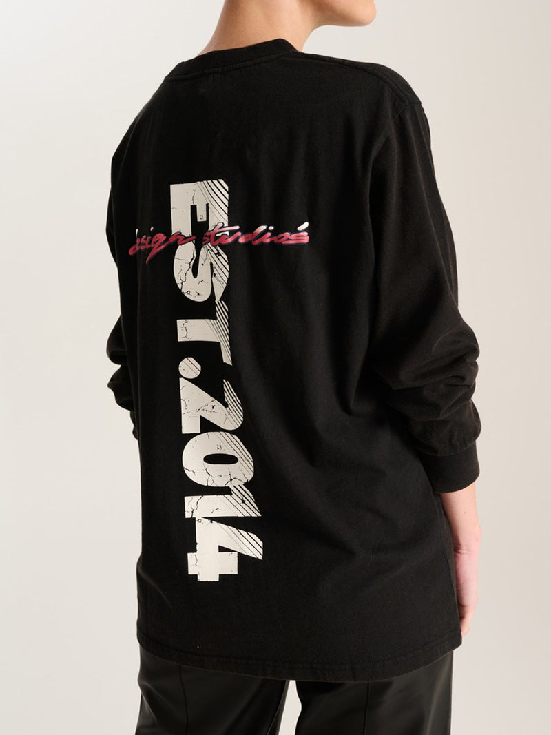 Elysian Collective Ena Pelly Est 2014 Long Sleeve Tee Washed Black