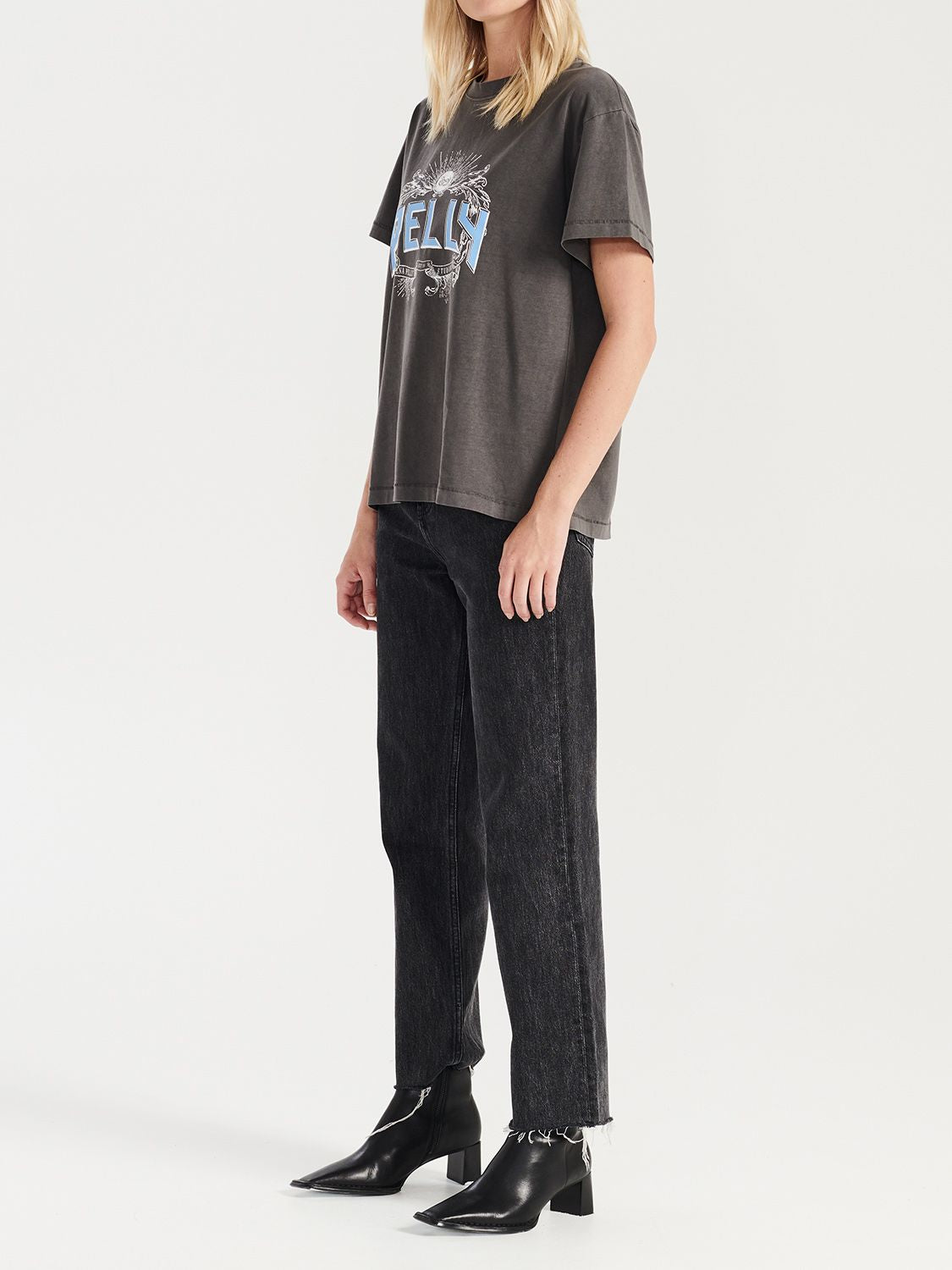 ENA PELLY - Python Crest Tee (Charcoal) – Elysian Collective