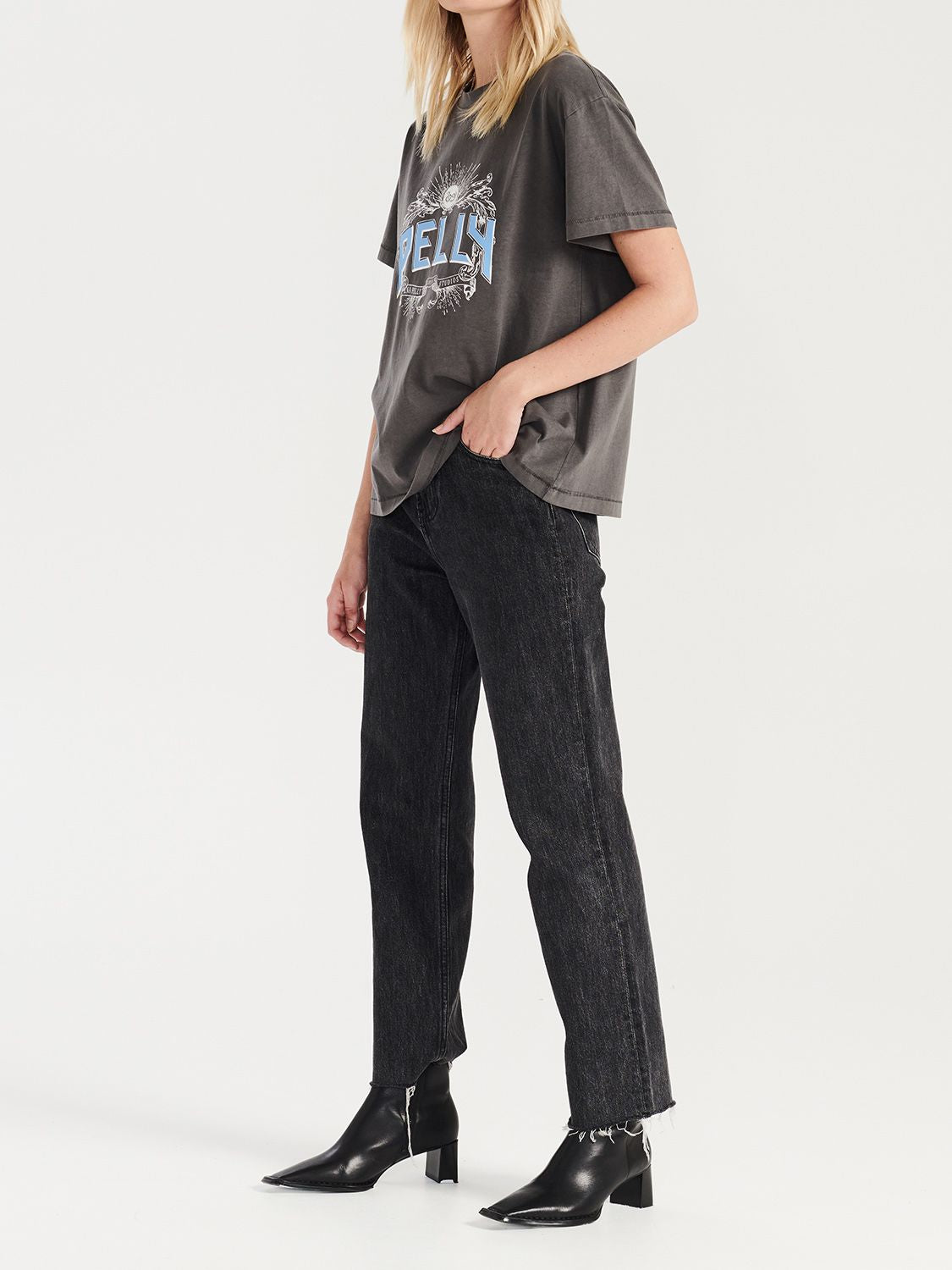 Elysian Collective Ena Pelly Python Crest Tee Charcoal