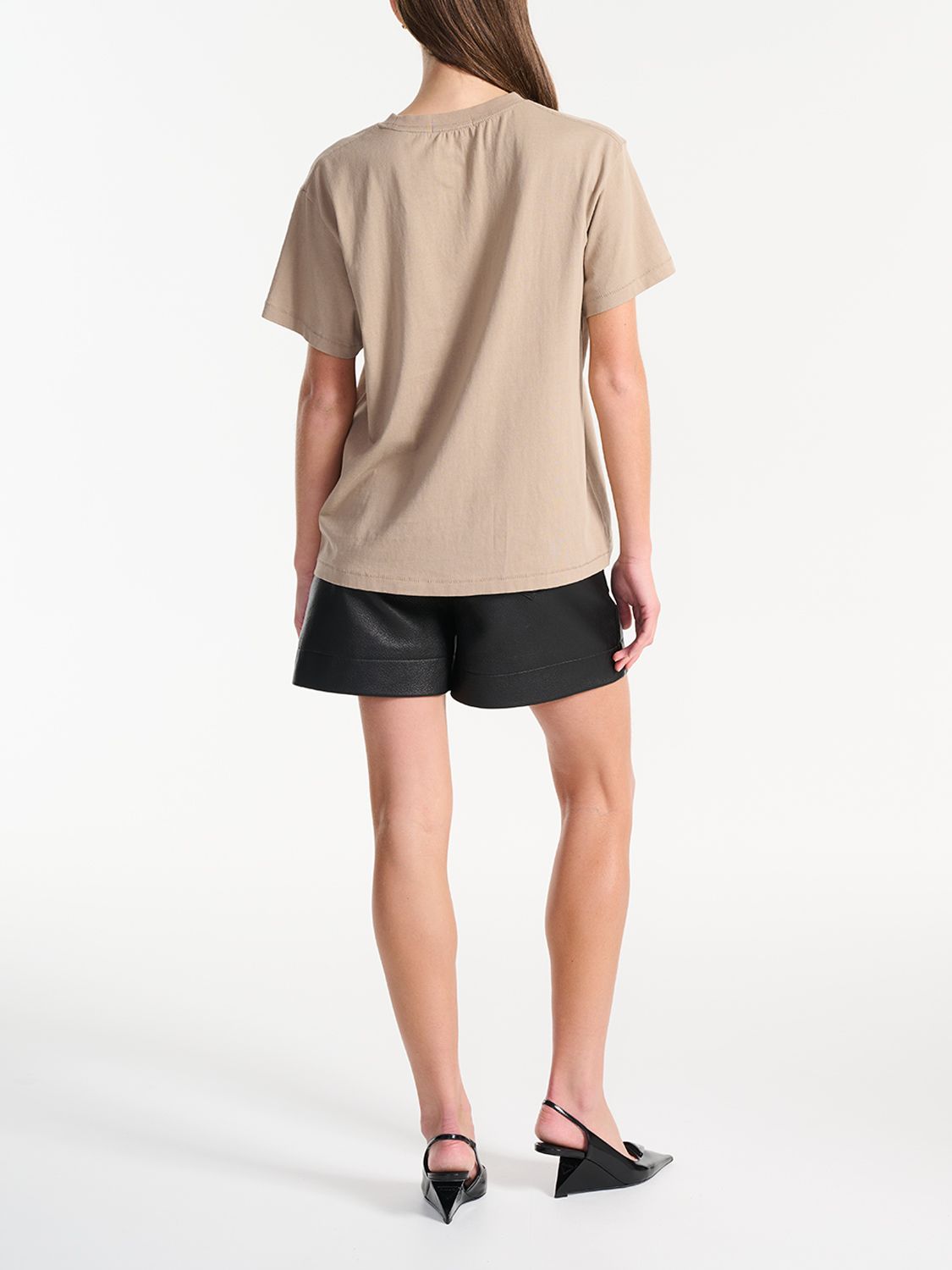 Elysian Collective Ena Pelly Stacked Text Tee Taupe