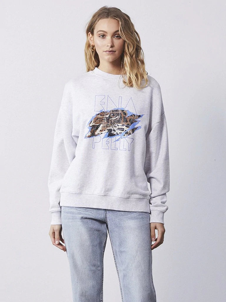 Elysian Collective Ena Pelly Tigers Eye Sweatshirt White Marle