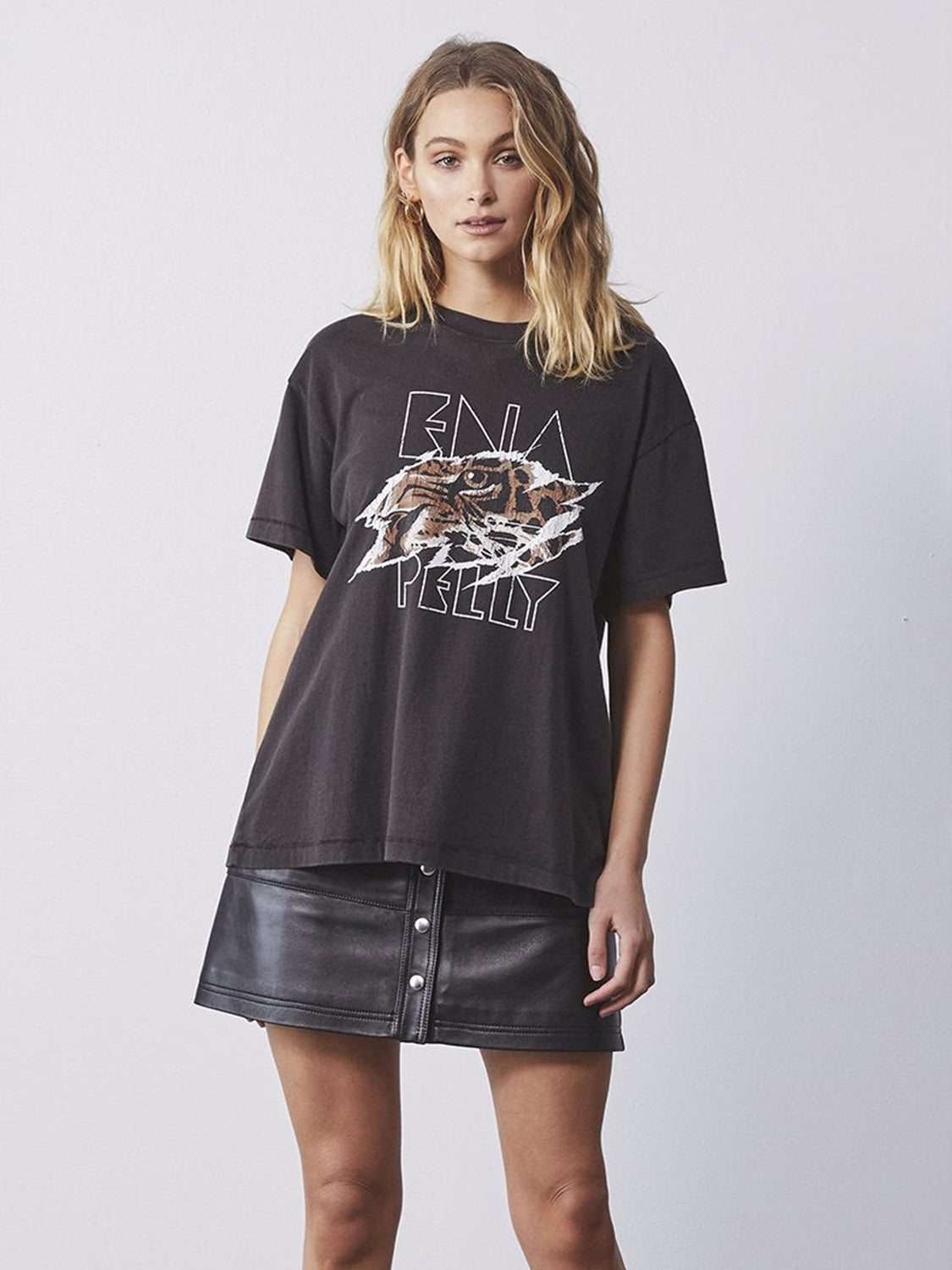 Elysian Collective Ena Pelly Tigers Eye Tee Washed Black