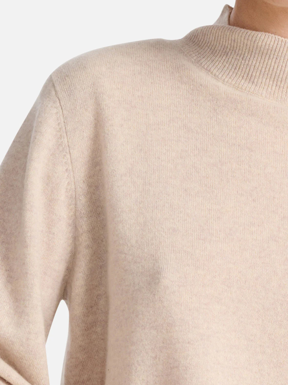 Elysian Collective Ena Pelly Turtle Neck Knit Sweater Almond Buff